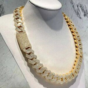 Iced Out Cuban Link Moissanite Chain Necklace - GRA Certified / 3 Colors 4 Sizes
